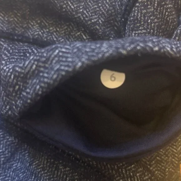 Lululemon Wunder Under Heather Blue Athleisure Crop Leggings Pants Womens Size 6 - Picture 4 of 4